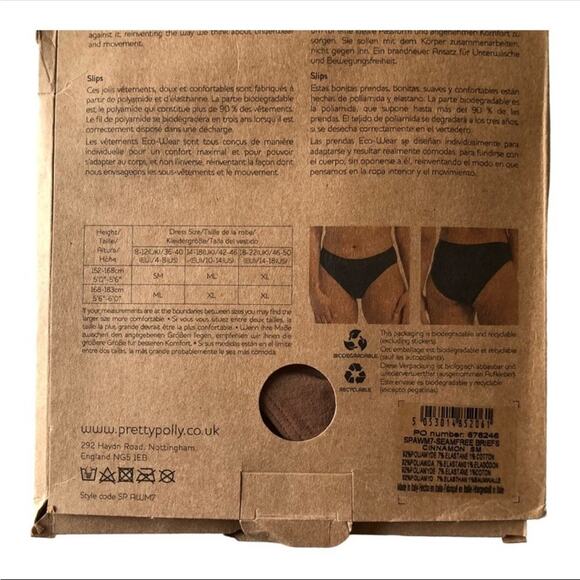 Pretty Polly NIP Eco Wear Sustainable Seamfree Basic Briefs Panty Cinnamon SM - Picture 13 of 14